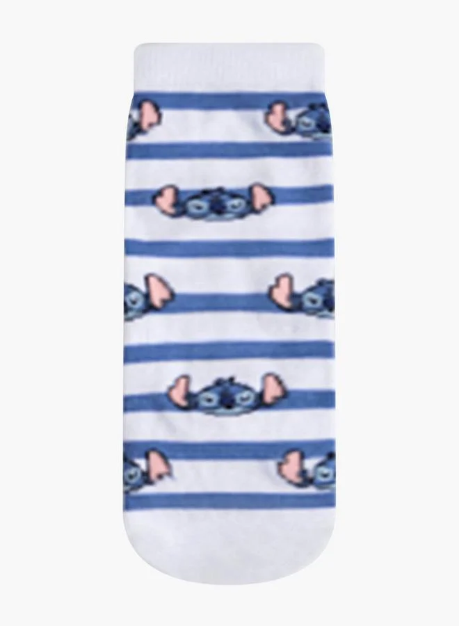 Disney Pack Of 3 Girls Socks Ankle Length Stitch Print